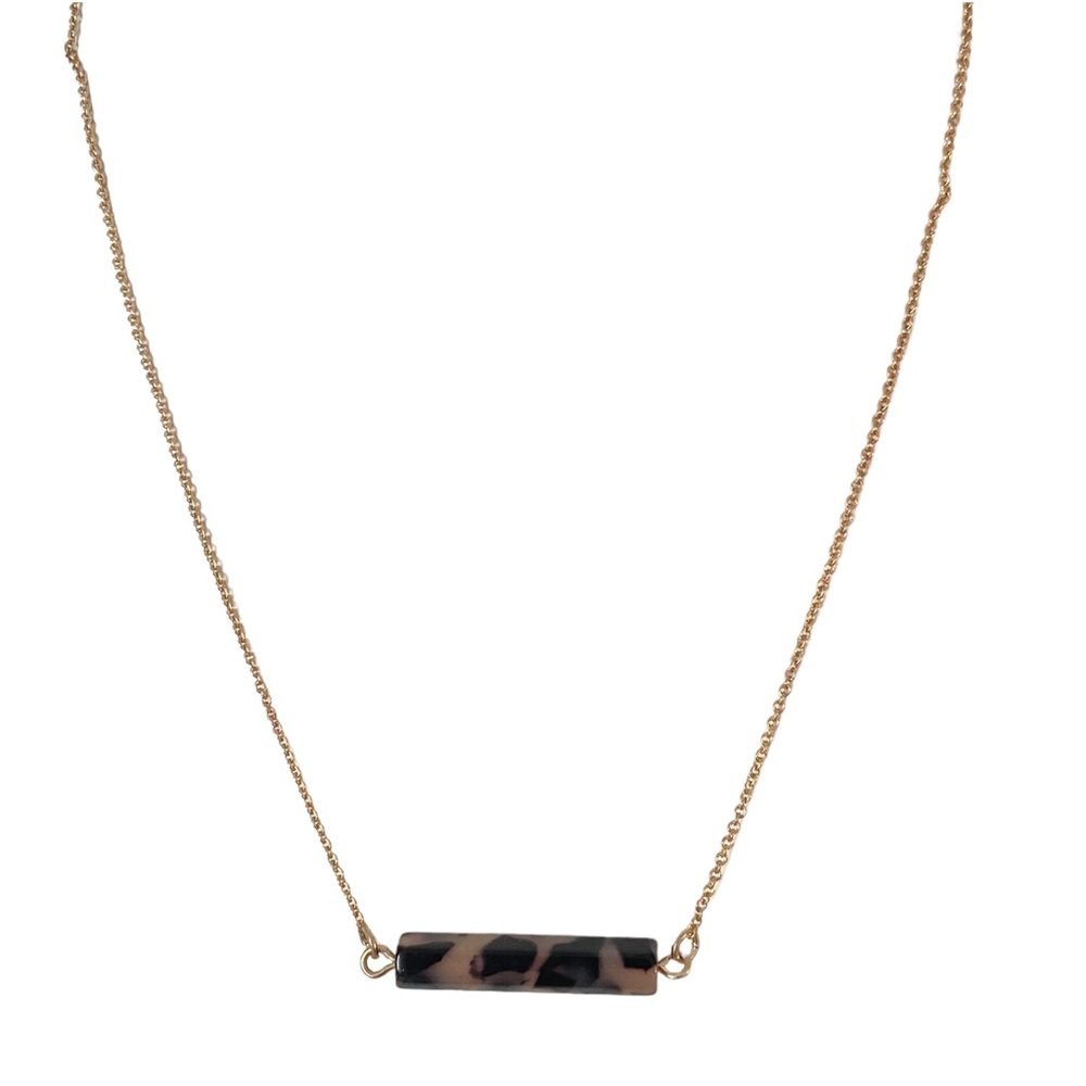 Loft outlet dainty bar necklace leopard brown gold tone - Picture 5 of 9